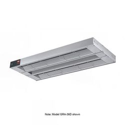 Hatco GRA-54D3 240 54" Standard Watts Infrared Strip Warmer - Double Rod, 2 Built In Toggle Control, 240v/1ph, Silver (Cord & Plug Not Included)