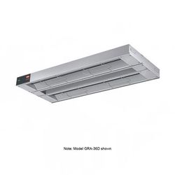 Hatco GRA-72D3 120 72" Standard Watts Infrared Strip Warmer - Double Rod, 2 Built In Toggle Control, 120v, Silver (Cord & Plug Not Included)