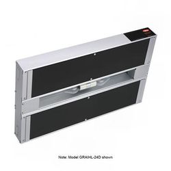 Hatco GRAIHL-36D6 Glo-Ray 36" High Watts Infrablack Strip Warmer - Double Rod, Remote Control Required, 120v, Silver