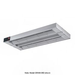Hatco GRAM-108D3 208 108" Maximum Watts Infrared Strip Warmer - Double Rod, 1 Remote Toggle Control, 208v/1ph, Silver