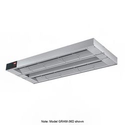 Hatco GRAM-72D6 240 72" Maximum Watts Infrared Strip Warmer - Double Rod, 1 Remote Toggle Control, 240v/1ph, Silver