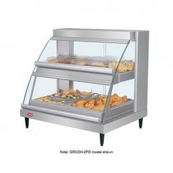 Hatco GRCDH-1PD 20 5/8" Full Service Countertop Heated Display Case - 2 Shelves, 120v, Humidity Control, 1110W, Silver