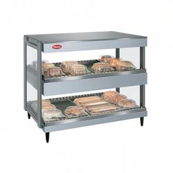 Hatco GRSDH-30D 30" Self Service Countertop Heated Display Shelf - 2 Shelves, 120v, Silver