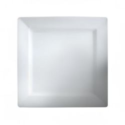 Cameo China 710-101 10 1/4" Square Rim Plate - Ceramic, White