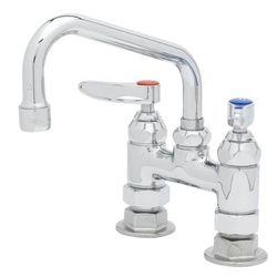 T&S B-0228 Deck Mount Faucet - 6" Swing Spout, 4" Centers