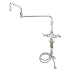 T&S B-0268-01 Mixing Faucet w/ 1 Hole Base, 18" Double Joint Swing Nozzle, Chrome