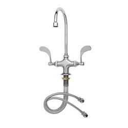 T&S B-0317 Faucet w/ 1 Hole, 4" Wrist Handles, Chrome
