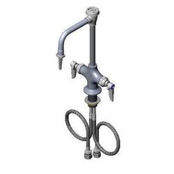 T&S BL-5700-08-VR Lab Mixing Faucet w/ Rigid Nozzle, Serrated Tip, Stainless Steel