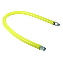 T&S HG-2D-24 24" Gas Connector Hose w/ 3/4" Male/Male Couplings, Stainless Steel Braid