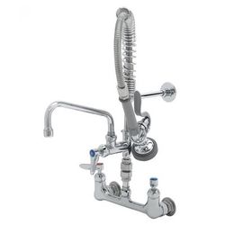 T&S MPZ2DLV08CR 23 13/16"H Deck Mount Pre Rinse Faucet - 1.15 GPM, Base with Nozzle, Chrome