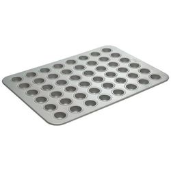 Winco HMF-48O 48 Compartment Mini Muffin Pan, Silicone Glazed Aluminized Steel