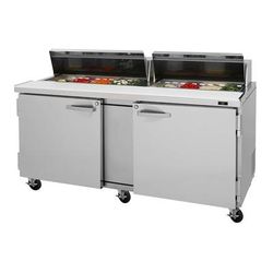 Turbo Air PST-72-N 72 5/8" PRO Series Sandwich/Salad Prep Table w/ Refrigerated Base, 115v, 18-Pan Capacity, 2 Section, Stainless Steel