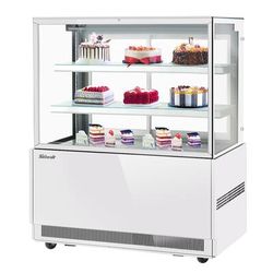 Turbo Air TBP48-54FN-W 47 1/4" Full Service Bakery Case w/ Straight Glass - 3 Levels, 115v, White