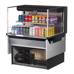 Turbo Air TOM-36L-UF-B-2SI-N 35 7/8" Drop In Open Air Cooler w/ 2 Levels, 115v, 115 V, Black