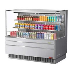 Turbo Air TOM-60L-UF-S-3S-N 58 3/4" Horizontal Open Air Cooler w/ 3 Levels, 115v, 115 V, Silver