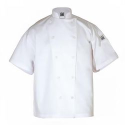 Chef Revival J005-L Poly Cotton Blend Chef Jacket, Short Sleeve, Large, White