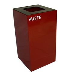 Witt 28GC03-SC 28 gal Indoor Decorative Trash Can - Metal, Scarlet, Square Opening, Scarlet Red