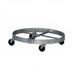 Witt DD-200 Round Metal Trash Can Dolly w/ Flat Center, Galvanized Steel, 24" Diameter