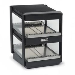 Nemco 6480-30-B 30" Self Service Countertop Heated Display Shelf - 2 Shelves, 120v, Black