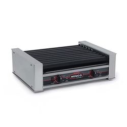 Nemco 8027SX-220 27 Hot Dog Roller Grill w/ Manual Controls - Flat Top, 220v, Stainless Steel