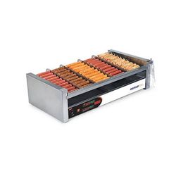 Nemco 8230-SLT 30 Hot Dog Roller Grill w/ Manual Controls - Slanted Top, 120v, Stainless Steel