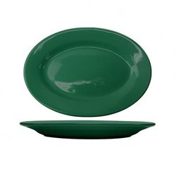 ITI CA-13-G 11 1/2" x 8 1/4" Oval Cancun Platter - Ceramic, Green