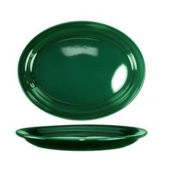 ITI CAN-13-G 11 3/4" x 9 1/4" Oval Cancun Platter - Ceramic, Green