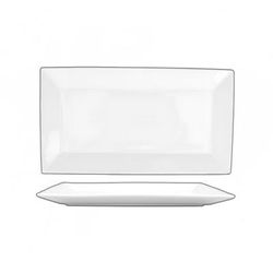 ITI SP-12 10" x 5 1/4" Rectangular Slope Platter - Porcelain, Bright White