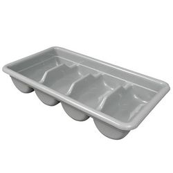 Cambro 1120CBP180 Cambox 4 Compartment Cutlery Bin - Plastic, Light Gray, 4 Compartments