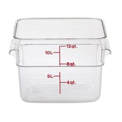 Cambro 12SFSCW135 12 qt Square Food Storage Container - CamSquare, Polycarbonate, Clear