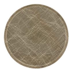 Cambro 1300214 13" Round Serving Camtray - Fiberglass, Abstract Tan, Beige