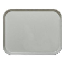 Cambro 1418CL676 Fiberglass Camlite Cafeteria Tray - 18"L x 14"W, Steel White, Stacking Lugs