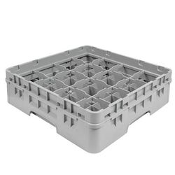 Cambro 16C414151 Camrack Cup Rack w/ (16) Compartments - (1) Gray Extender, Soft Gray, 4-1/4" Max Height