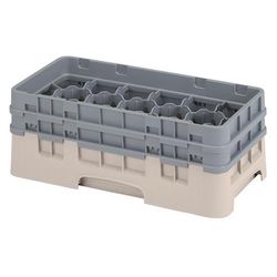 Cambro 17HS434184 Camrack Glass Rack - 2Extenders, 17 Compartment, Beige, 17 Compartments, 2 Gray Extenders