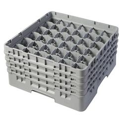 Cambro 36S800151 Camrack Glass Rack w/ (36) Compartments - (4) Gray Extenders, Soft Gray, 4 Extenders