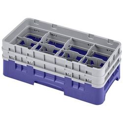 Cambro 8HS434186 Camrack Glass Rack - Half Size, 2Extenders, 8 Compartments, Navy Blue