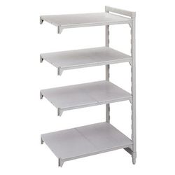 Cambro CPA183664S4480 36" NSF 4-Tier Polymer Shelf Kit - Camshelving Premium, 18"W, 64"H, 4 Shelf, 18" x 36" x 64", Gray
