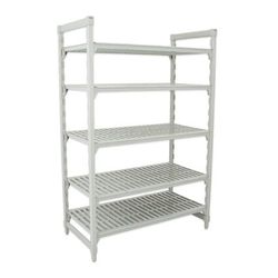 Cambro CPU244264V5480 Camshelving Premium Vented Shelving Unit - 5 Shelves, 42"L x 24"W x 64"H, 5 Vented Shelves, Gray