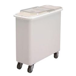 Cambro IBSF27148 Mobile Ingredient Bin - 27 Gallon Capacity, Clear Cover/White Base