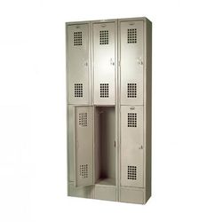Winholt WL-6 3 Column Locker w/ (6) 12"W x 12"D x 36"H Compartments, Beige, Mesh Grid Vent