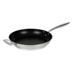 Browne 5724062 12 1/2" Non Stick Steel Frying Pan w/ Solid Metal Handle, Stainless Steel