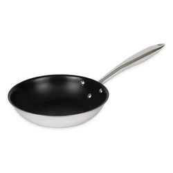 Browne 5724096 8" Non-Stick Steel Frying Pan w/ Solid Metal Handle, Stainless Steel