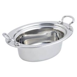 Bon Chef 5403HRSS Full Size Oval Steam Pan, Stainless, Round Handles, 13 1/8" x 8 7/8" x 4 1/4", Stainless Steel