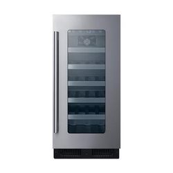 Summit ALWC15CSS 14 3/4" 1 Section Built In Commercial Wine Cooler w/ 1 Zone - 23 Bottle Capacity, 115v, Silver