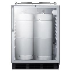 Summit SBC56GBINKCSSADA 23 3/8" Kegerator Commercial Beer Dispenser w/ 2 Keg Capacity - No Tap Kit, Stainless, 115v, Silver
