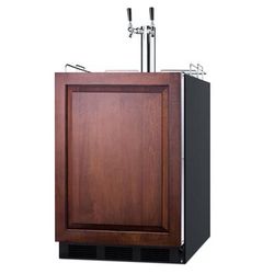 Summit 24" Commercial Beer Dispenser Kegerator - 2 Keg, 2 Column, Black, 115v, SBC58BLBIADAIF