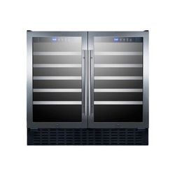 Summit SWC3668ADA 35 3/8" 2 Section Commercial Wine Cooler w/ 2 Zones - 68 Bottle Capacity, 115v, Silver