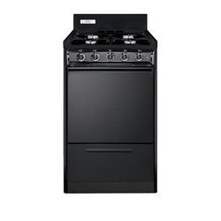 Summit TNM1107C 20"W Gas Stove w/ 4 Burners - Black, Natural Gas, Gas Type: NG