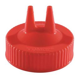 Vollrath 2300-02 Twin Tip Squeeze Bottle Replacement Cap - Wide Mouth, 16 32 oz, Red