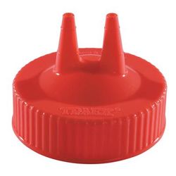 Vollrath 2300-02 Twin Tip Squeeze Bottle Replacement Cap - Wide Mouth, 16 32 oz, Red, 1 Dozen